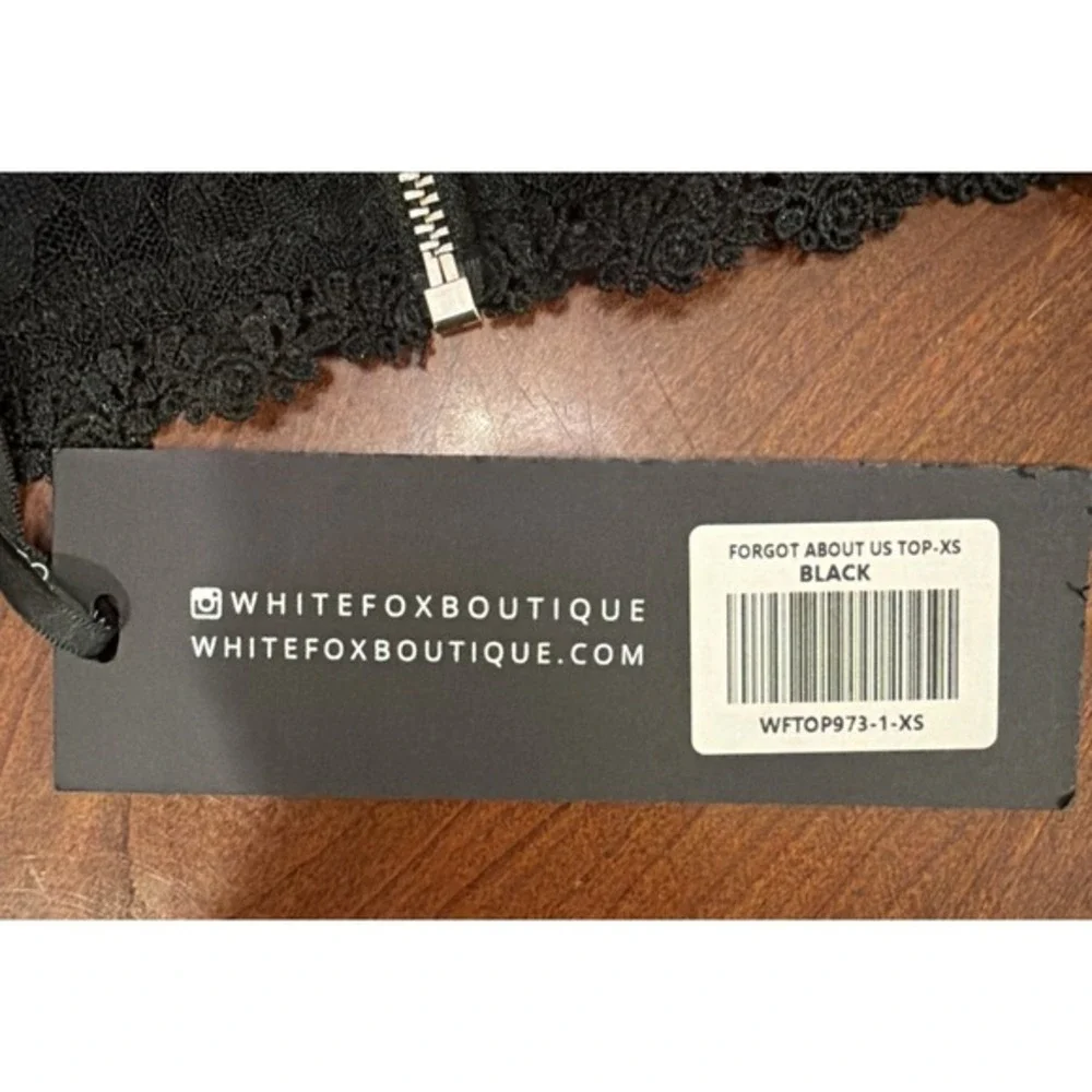 White Fox Boutique Forgot About Us Top Black‎ Lace Size XS